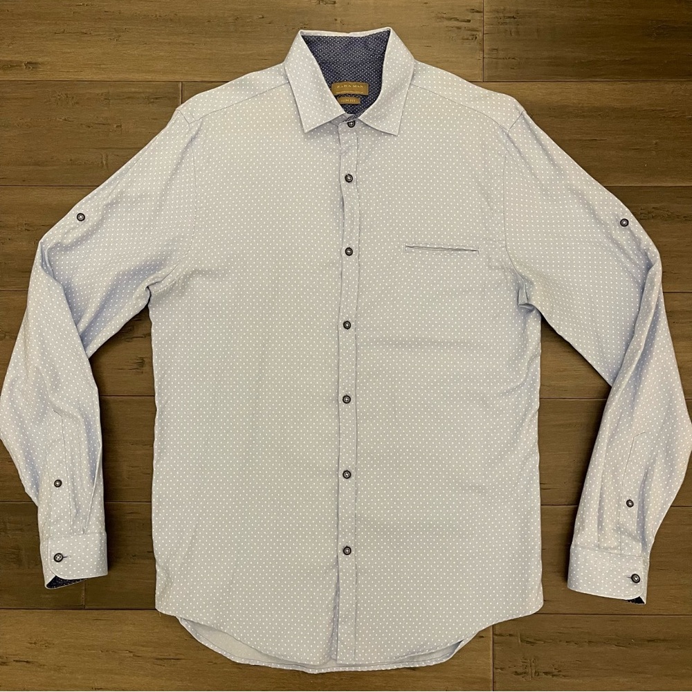 Zara man blue slim fit dress shirt